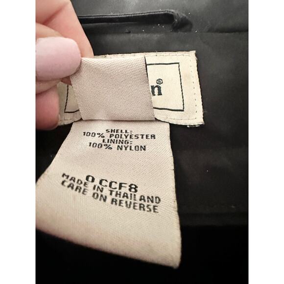 L.L Bean Black Women Plus Snap Button Raincoat Boxy Overcoat Missing Hood 3X - Picture 7 of 10